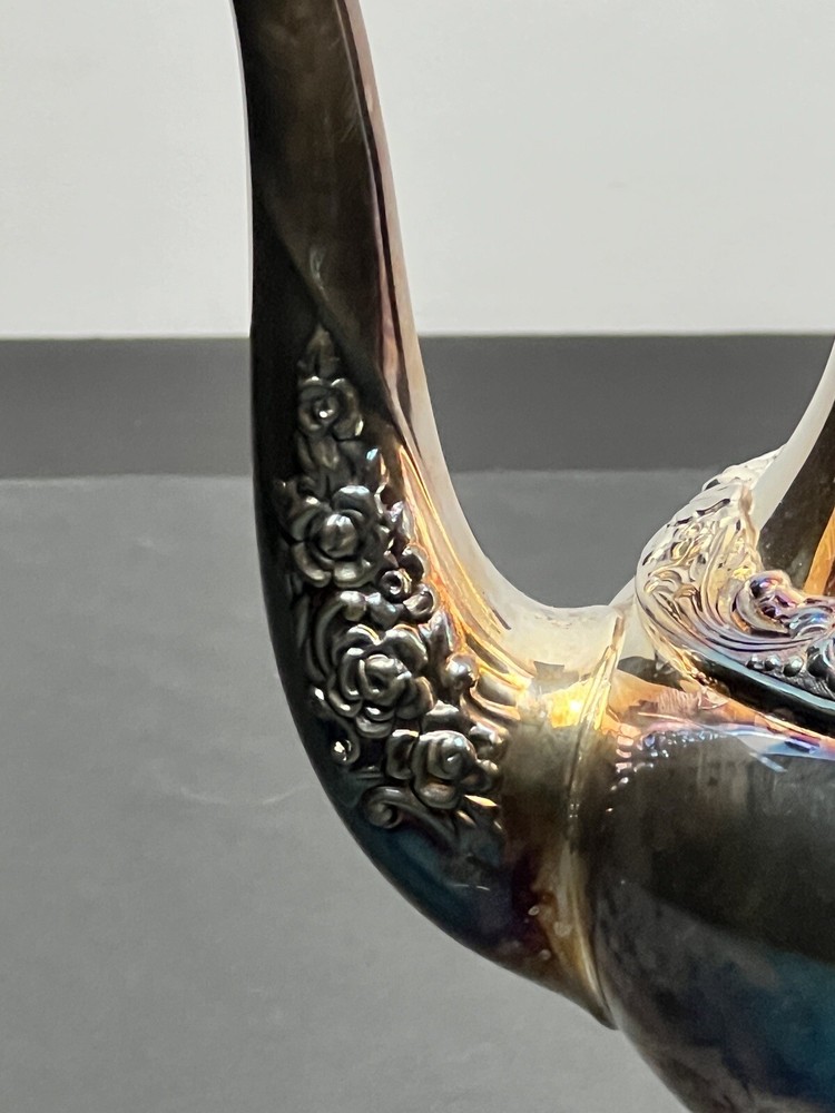 Vintage Oneida Community Silver-plate Tea Pot Ballad Community Rose Pattern