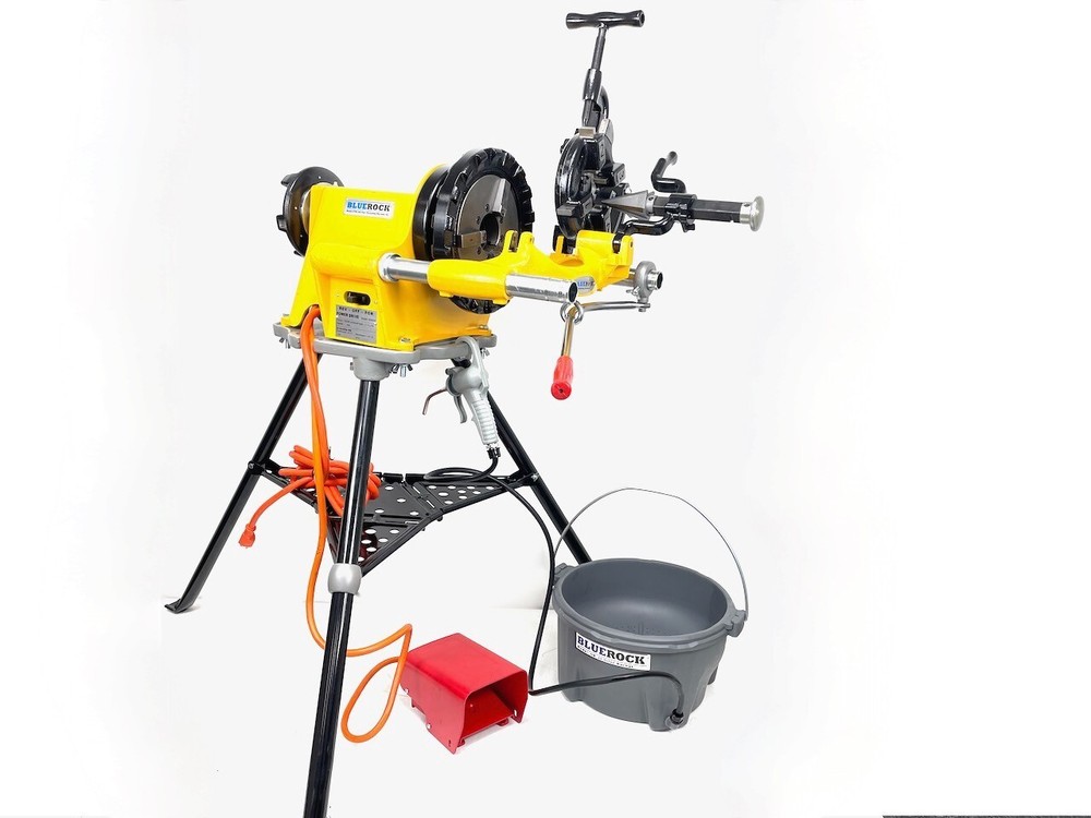 Power Drive 300 Pipe Threading Kit by BLUEROCK Threader Machine fits Ridgid Dies