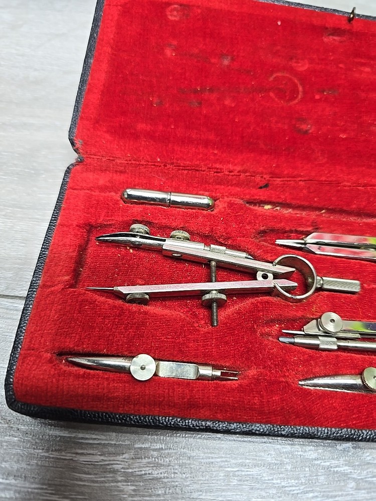 Vintage German Precision Drawing Compass Set – Technical Drafting Instruments
