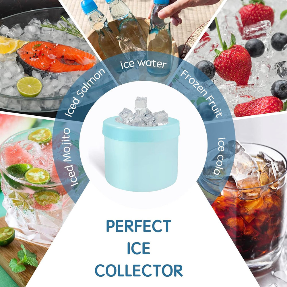 3D Cylinder Silicone Ice Cube Mold with Easy Release Press Design