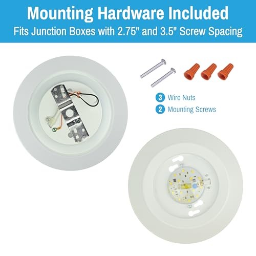 7" LED Flush Mount Ceiling Light - Energy Efficient LED Puck Lights - Easy