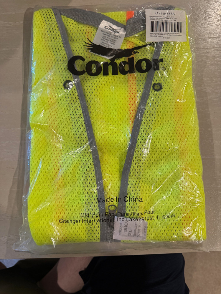 CONDOR HIGH VISIBILITY VEST XL 11K777A