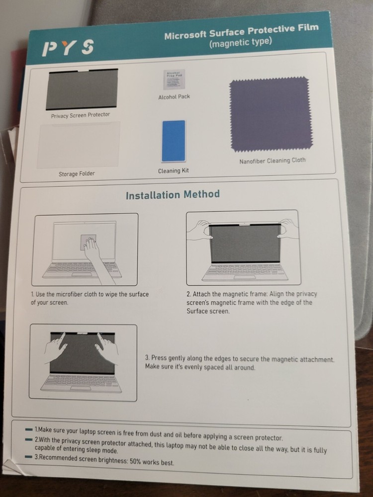 14 Inch Laptop Privacy Screen for Microsoft Surface Magnetic Installation
