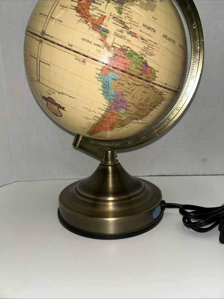 8” World Globe Lamp Replogle Globes Inc NEEDS NEW BULB