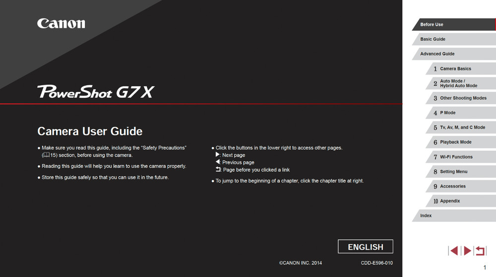 Canon POWERSHOT G7 X Digital Camera User Instruction Manual