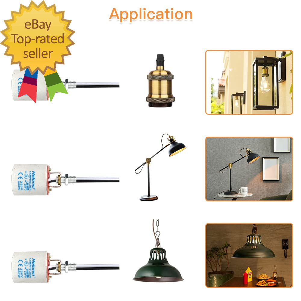 E26 E27 Ceramic Light Socket Medium Base Porcelain Lamp Holder Ceramic Light