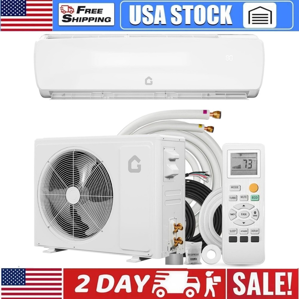 🔵12000 BTU Ductless Mini Split Air Conditioner Heating & Cooling Systems 19 SEE