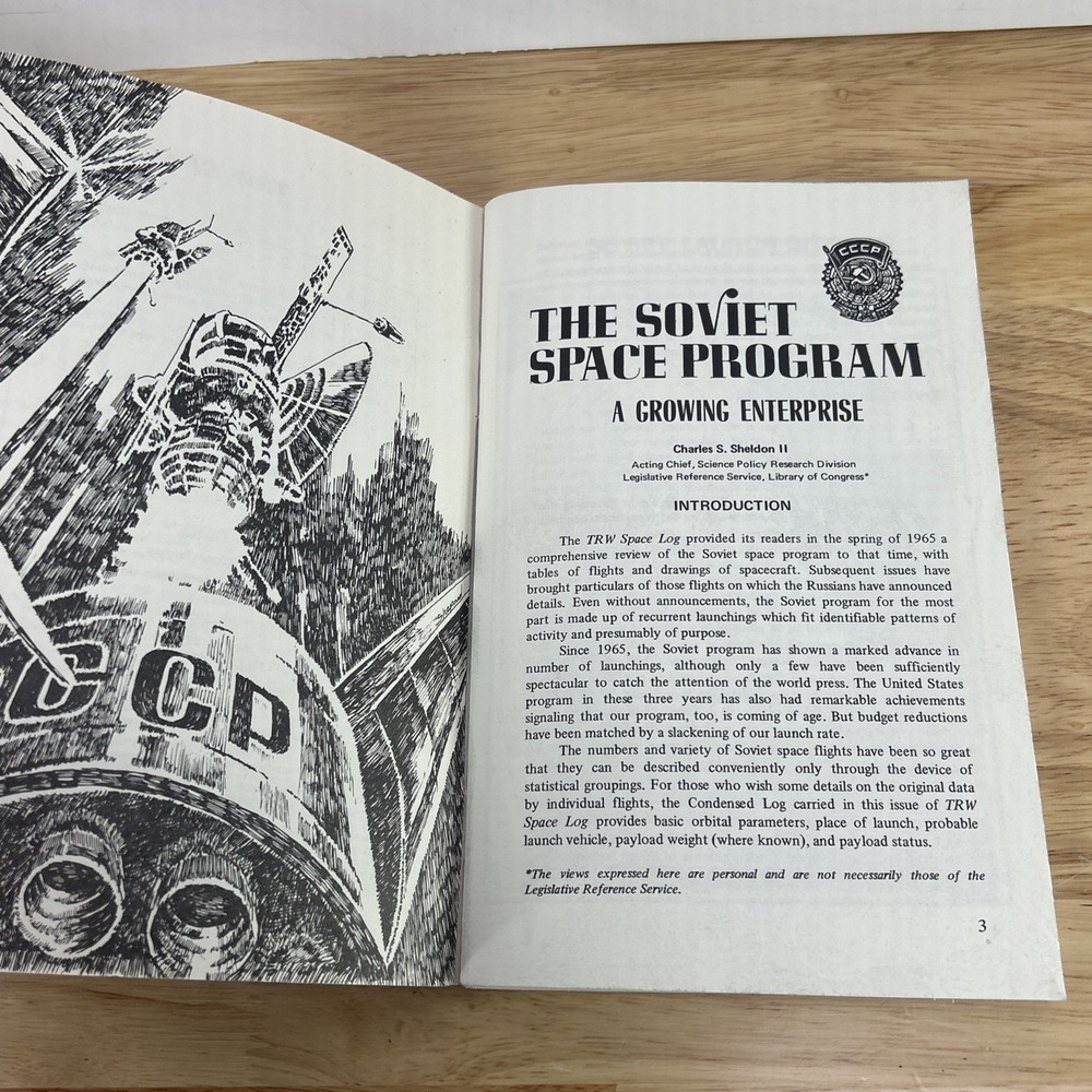 Space Log Winter 1968 1969 The Soviet Space Program Published by TRW Vintage