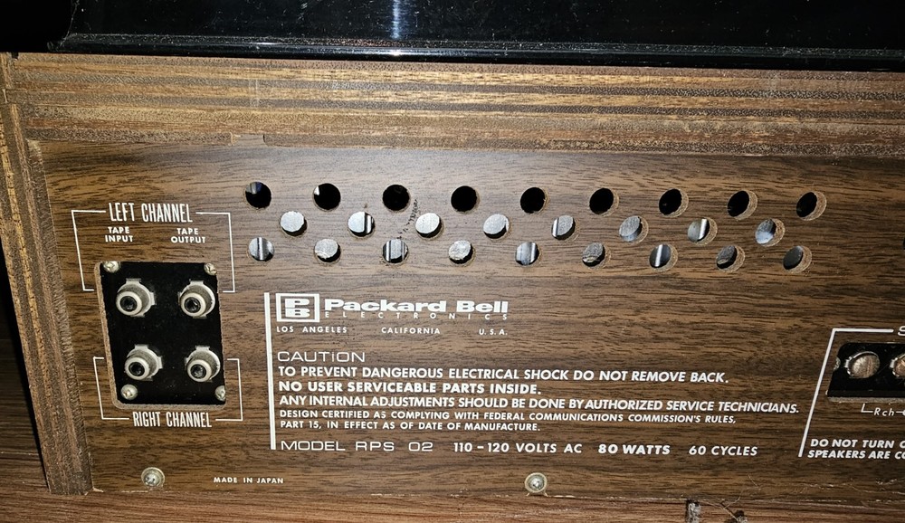 PACKARD BELL SOLID STATE RPS 02 GARRARD TURNTABLE