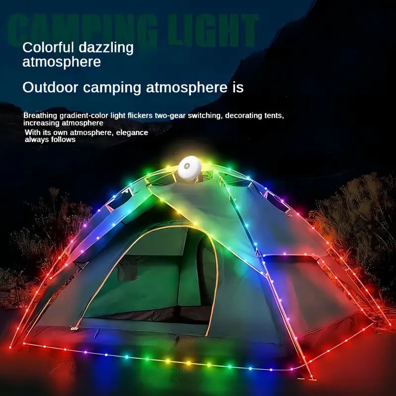 Outdoor Camping Lantern RGB, Multi-Function Retractable Handle Tent Light
