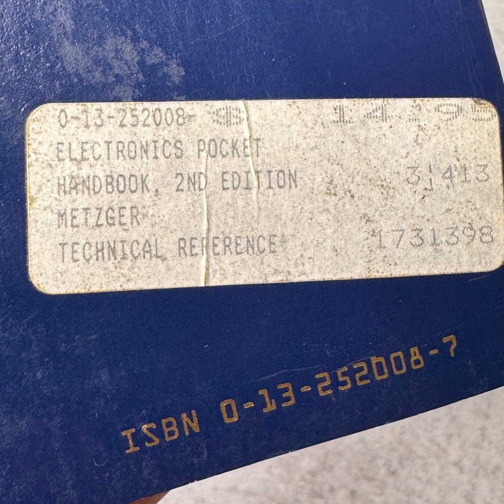 Electronics Pocket Handbook Second Edition Daniel L Metzger Technical Reference