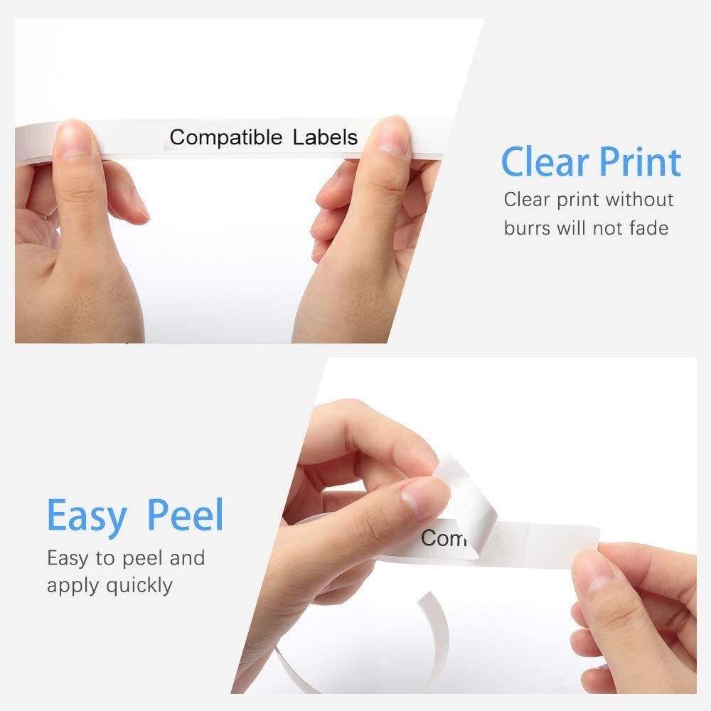 10PK For Brady BMP21 Label Cartridge M21-750-595-WT Black/White Vinyl 3/4" x21'