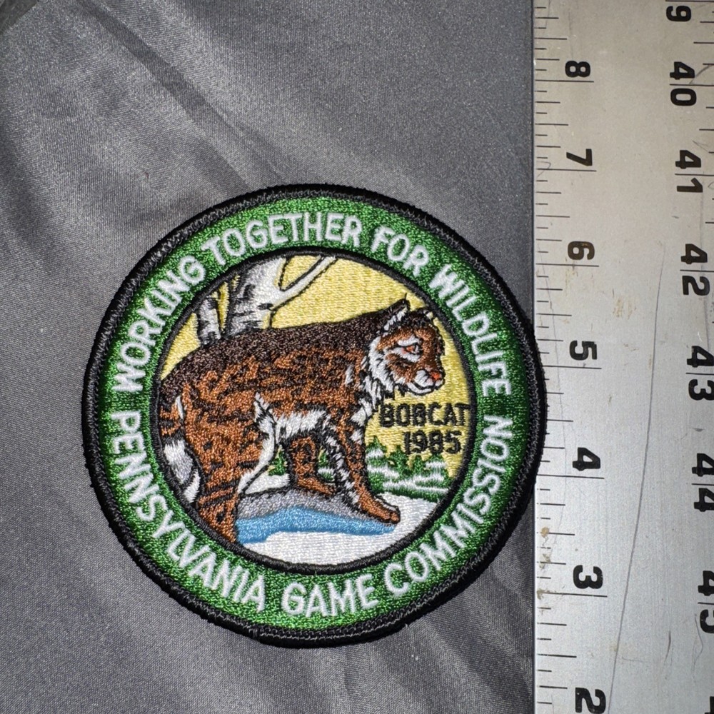 1985 Bobcat Working Together For Wildlife PA Game Comm Patch