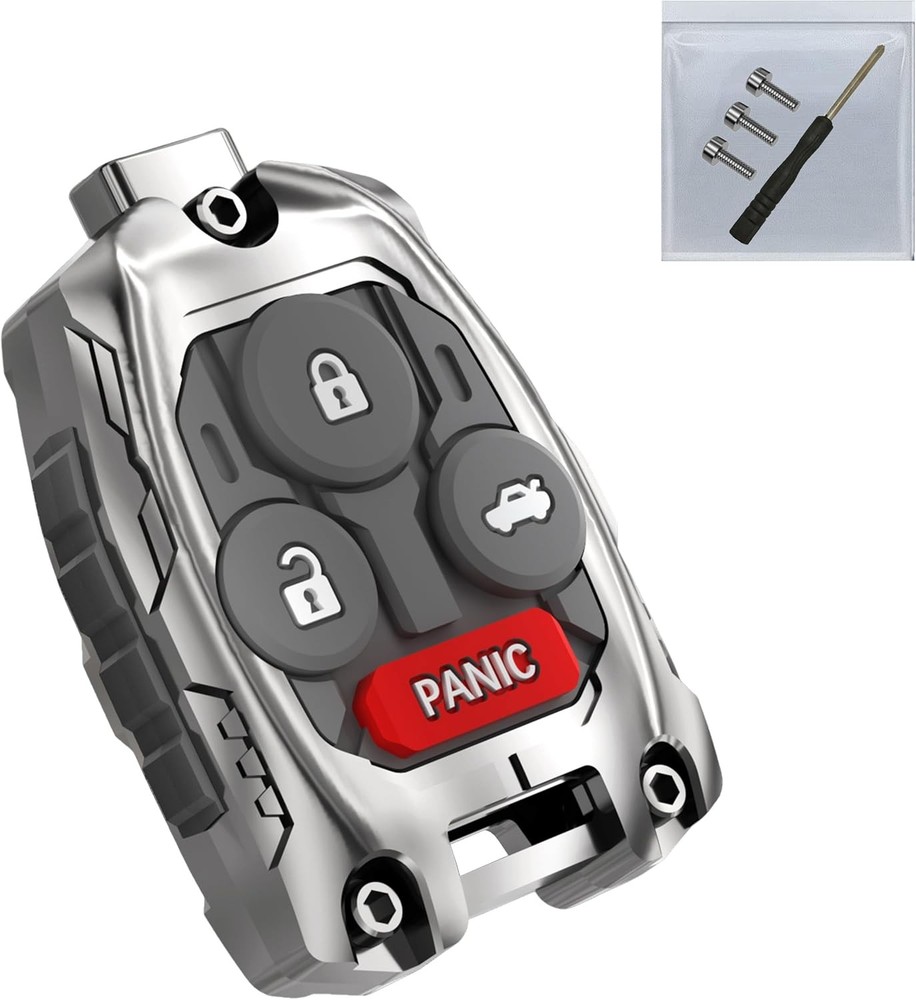 Cutting NOT Required - Upgraded Version Heavy Zinc Alloy Key Fob Shell Case Repl