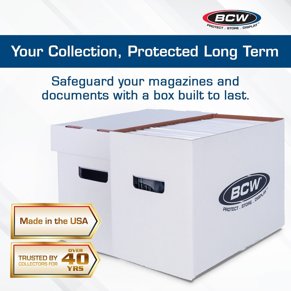 Bundle / 10 BCW Cardboard Magazine Storage Boxes Double Thickness with Handles