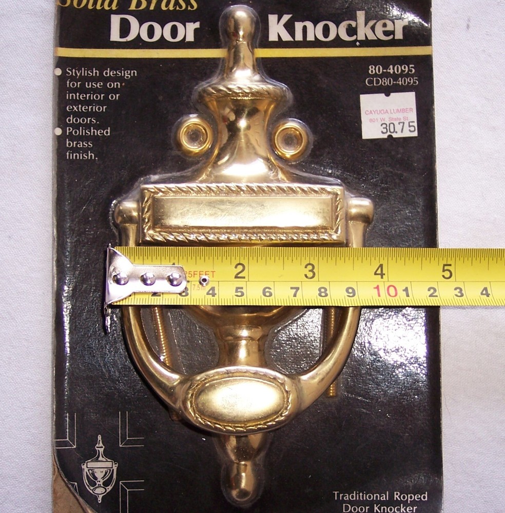 STANLEY Solid Brass Door Knocker 80-4095 Classic Traditional NOS Was $30.75