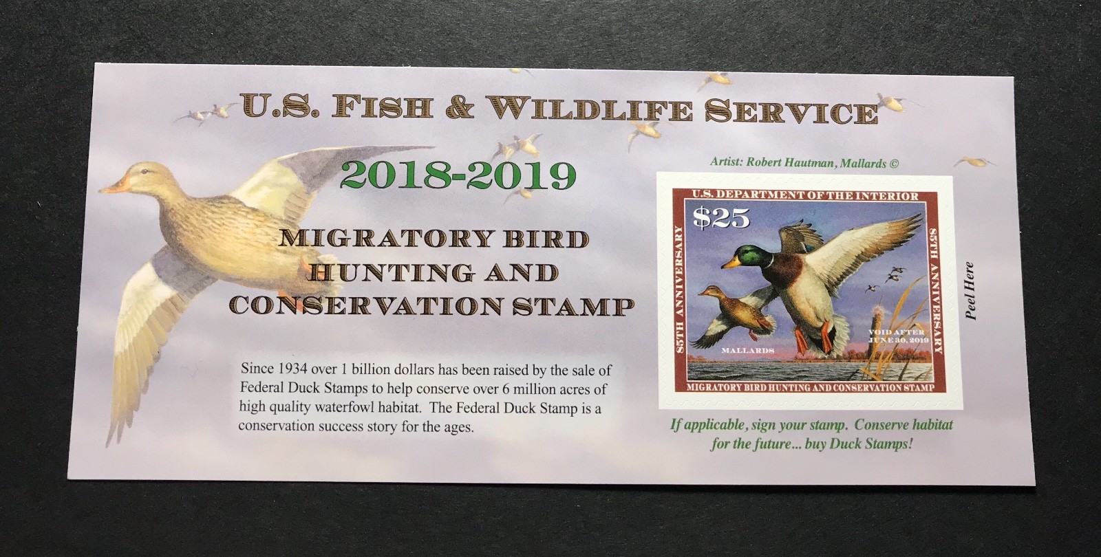 WTDstamps - #RW85A 2018 - 2019 - US Federal Duck Stamp - Post Office FRESH