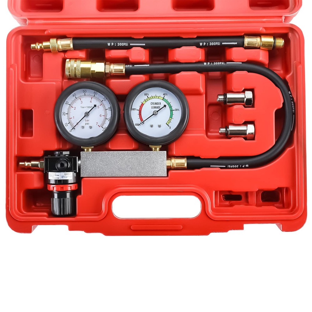 KUNTEC Cylinder Leak Down Tester Engine Compression Diagnostics Test Tool Kit