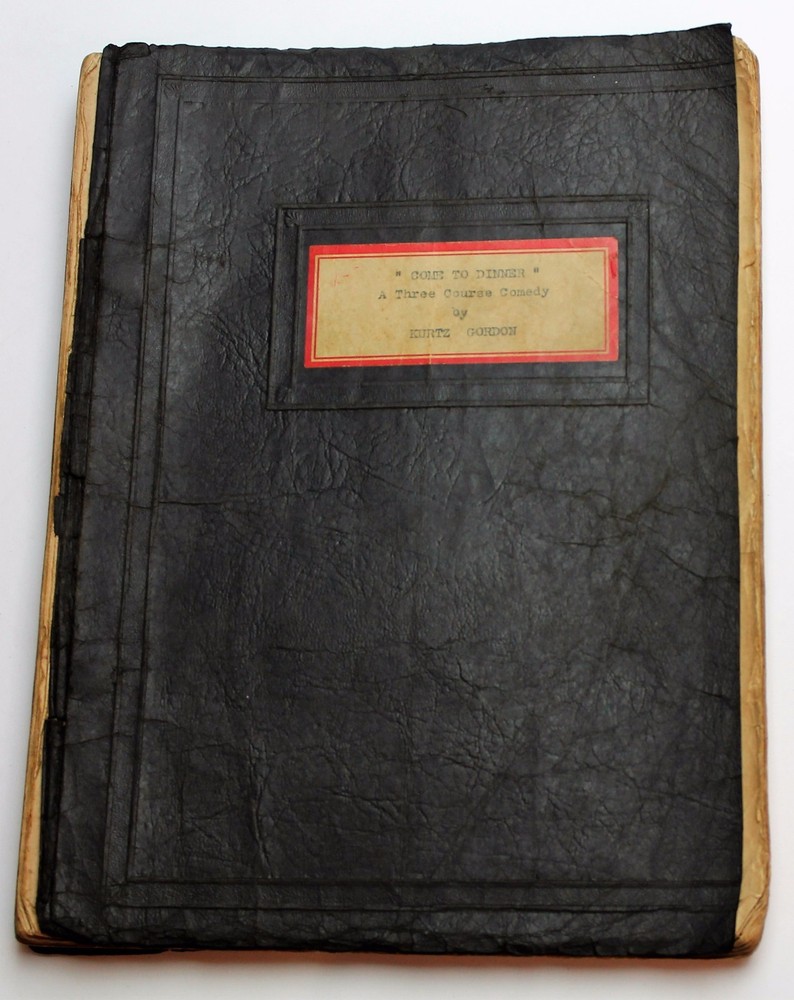 COME TO DINNER / Kurtz Gordon 1940s Early Broadway Play Script