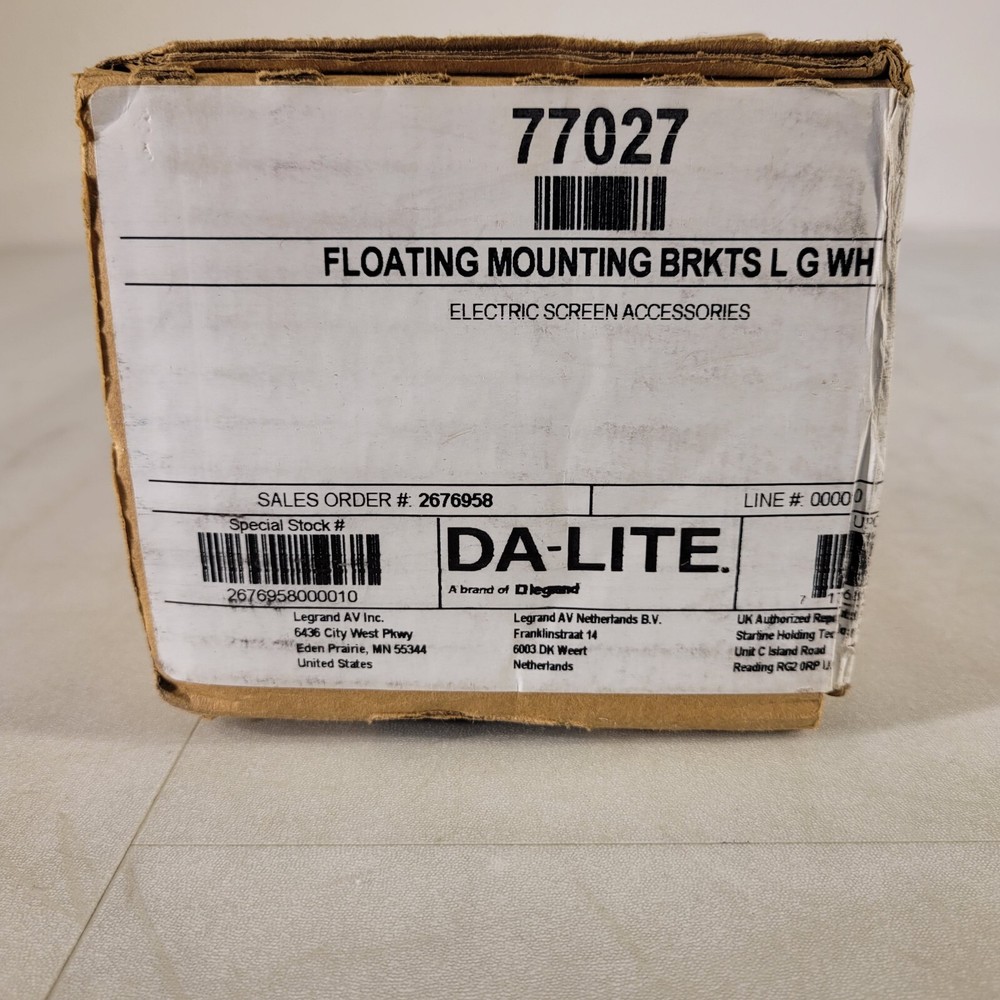 Da-Lite 77027 White Floating Mounting Bracket White