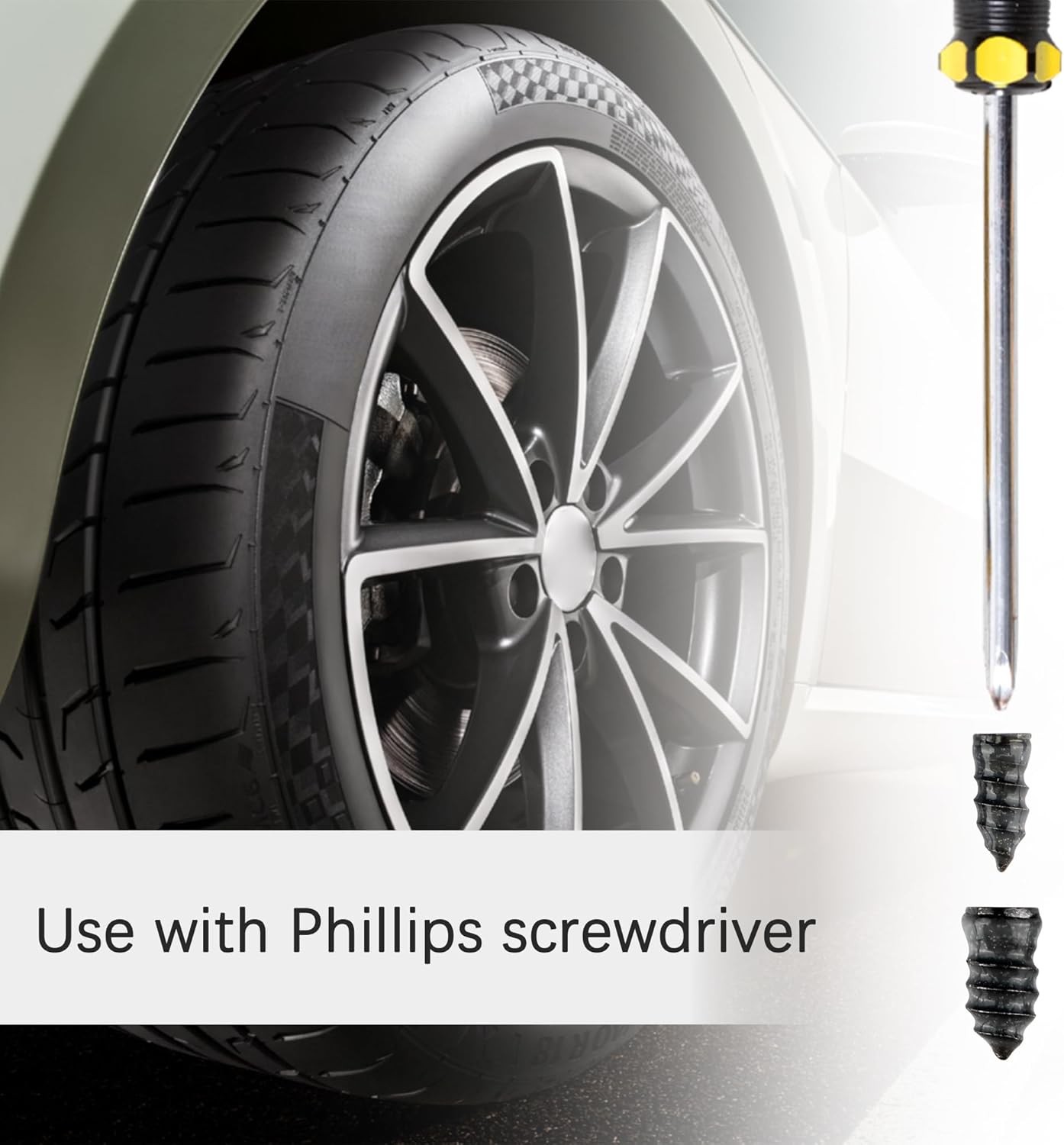 Rubber Tire nail Repair kit Screw in Tires Plugs Car SUV truck Van 60PCS