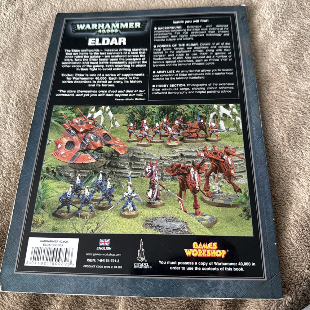 Warhammer 40K - “Codex Eldar” 4th edition 2006. good condition.
