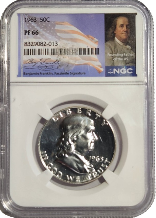 1963 Franklin half dollar  Silver Proof  NGC  PF66