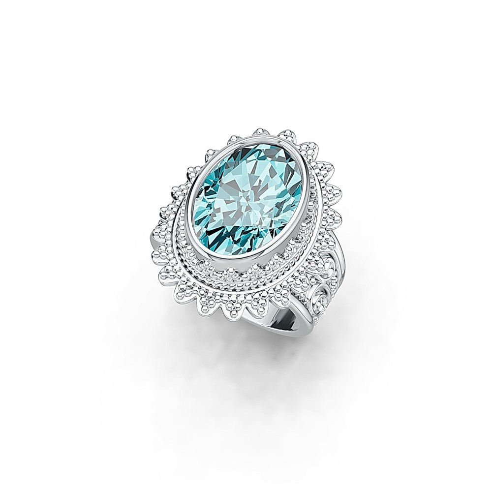 Sterling Silver Semi Mount Ring Setting Oval OV 14X10mm