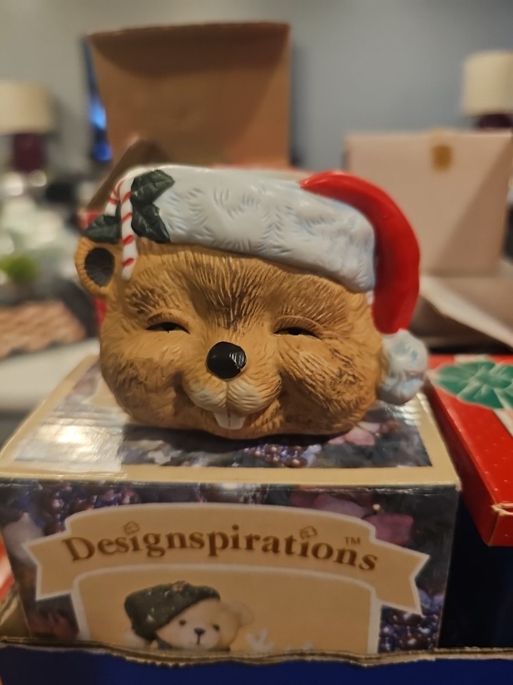 Santa Chipmunk Candleholder