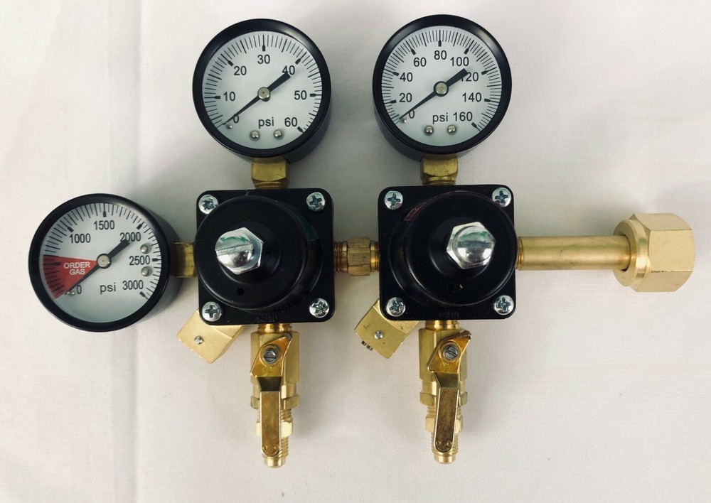 Custom Dual Pressure High Low CO2 Regulator Assembly