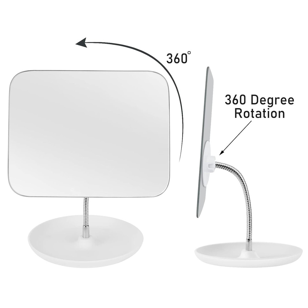 Adjustable Table Vanity Mirror with Stand - 360° Rotating Makeup Mirror