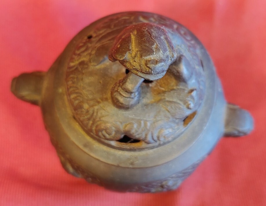 Antique Old Vintage Asian Bronze Incense Burner