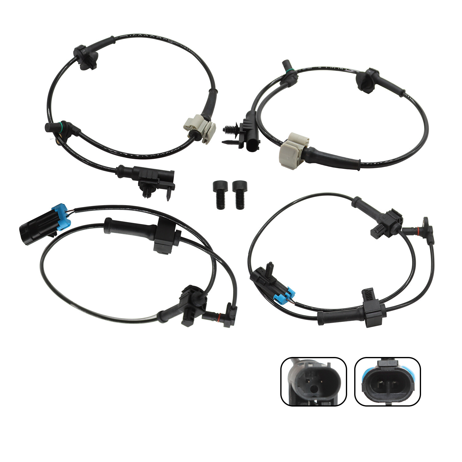 4x Front & Rear ABS Wheel Speed Sensor For Chevy Silverado 1500 GMC Sierra 1500