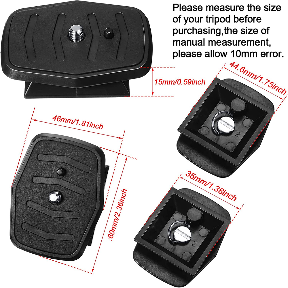 2 Pack 35 mm Tripod Quick Release Plate Camera Tripod Mount Adapter Tripod