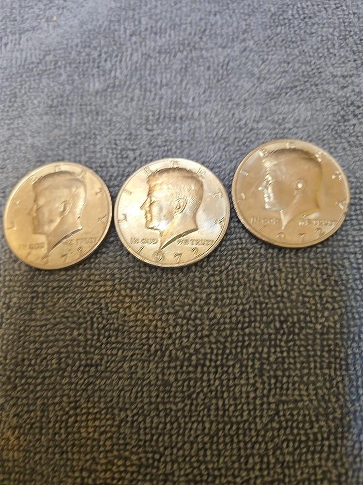 3 Kennedy Half Dollars, 1972