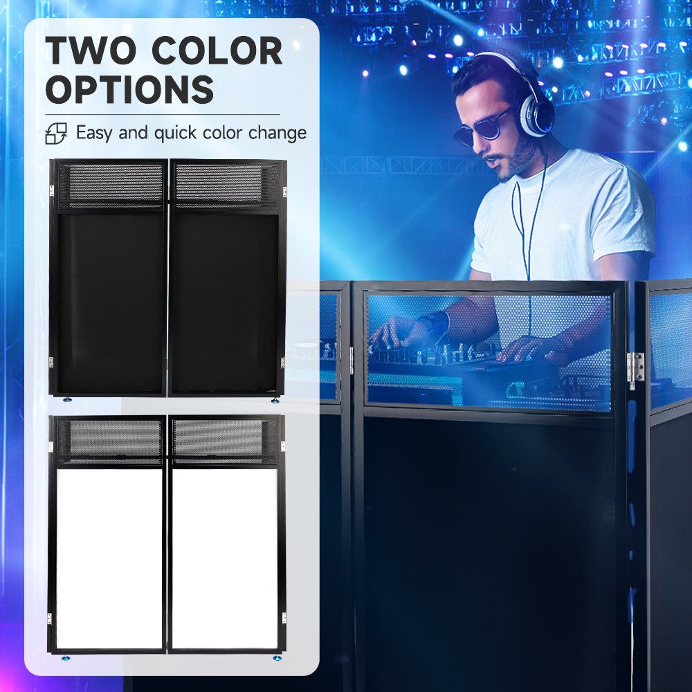 Portable DJ Facade Table Station 45"x42" Event Booth Facade Metal Foldable Frame