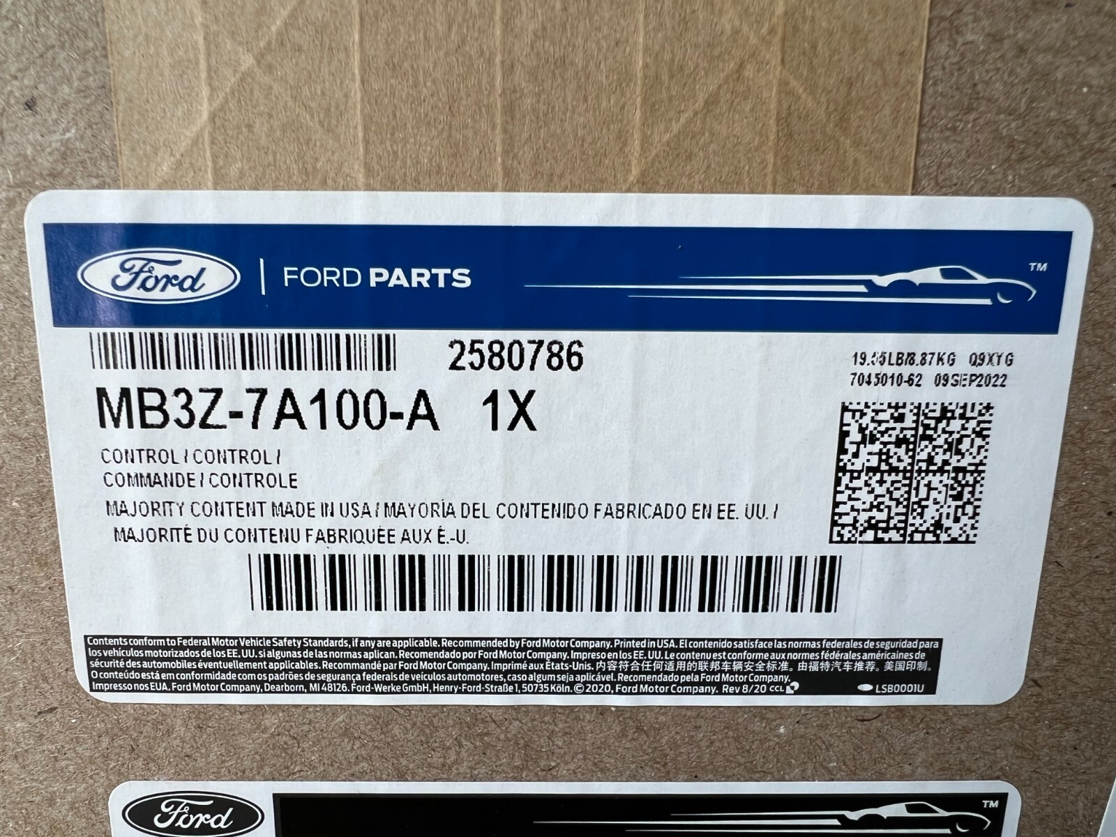 Genuine Ford Transm. Control  MB3Z-7A100-A, Includes lead frame AL3Z-7G276-D