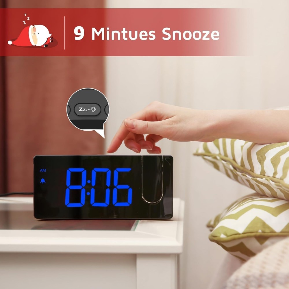 Projection Alarm Clock, Digital Clock with 180°