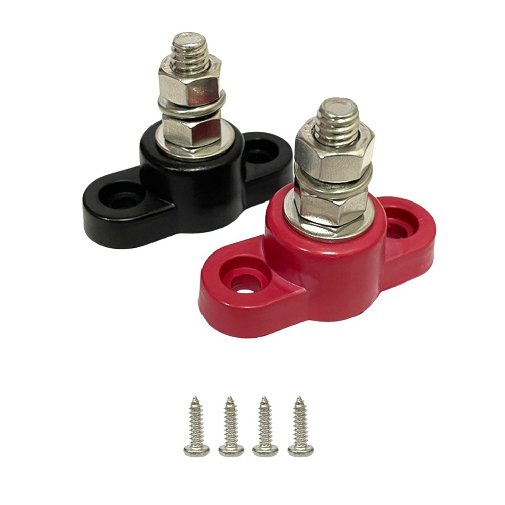 2PCS Heavy Duty Battery Junction Block 5/16" Single Stud 12V-48V 200A Post
