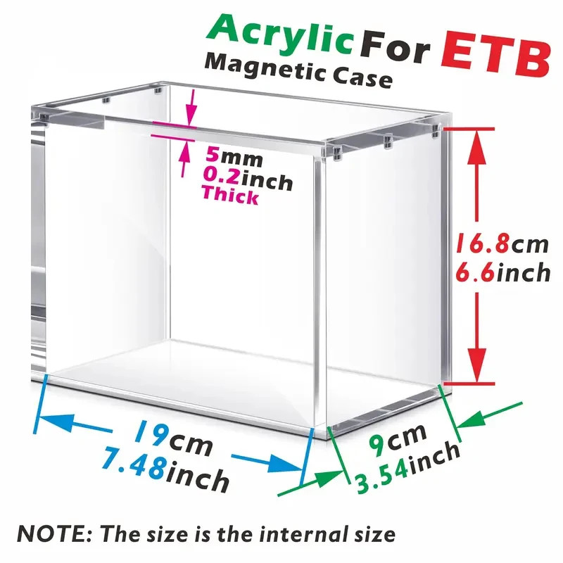 Acrylic stackable display box suitable for elite trainers, compatible with ETB h