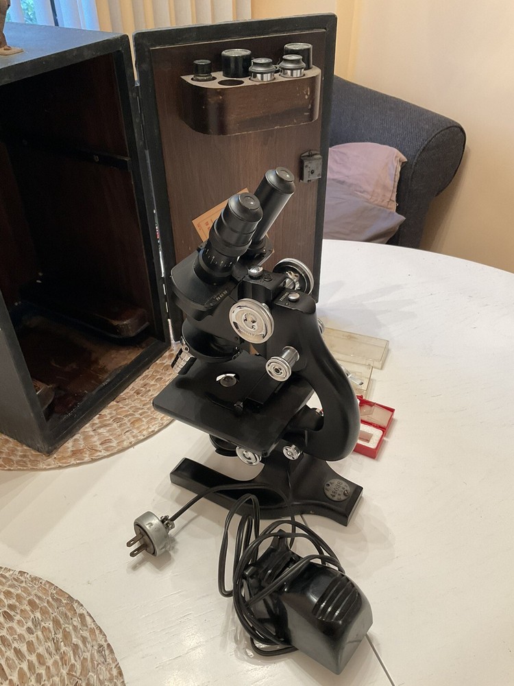 Vintage Spencer Buffallo Microscope With Case