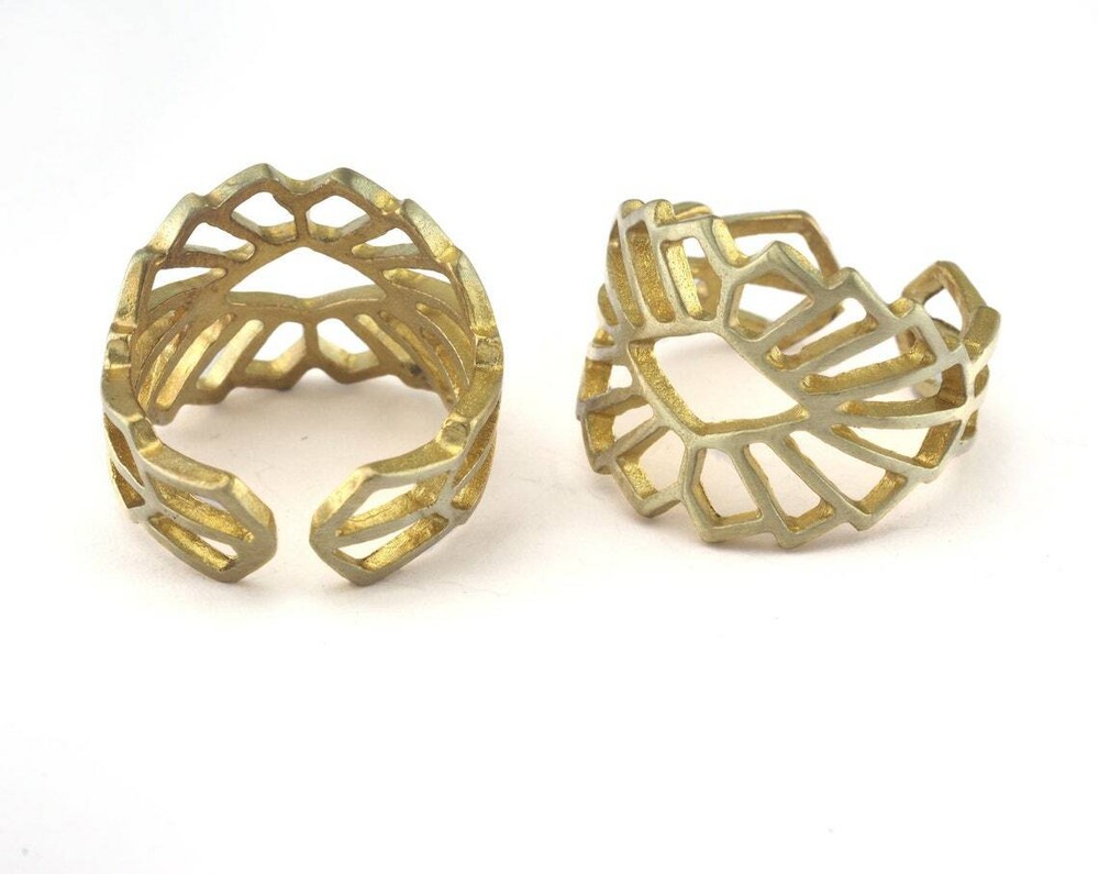 Eye Ring Adjustable Raw brass (18mm 8US inner size) 2670