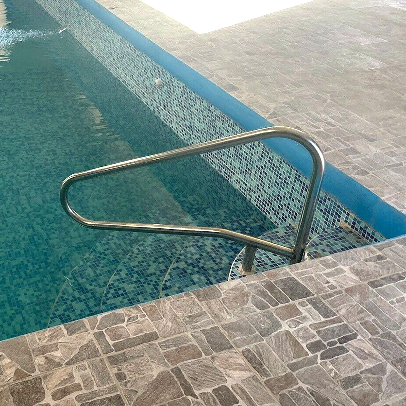 Pool Handrail Cross Braced Deck Mounted Step Stair Rail Stainless steel 50"x 36"