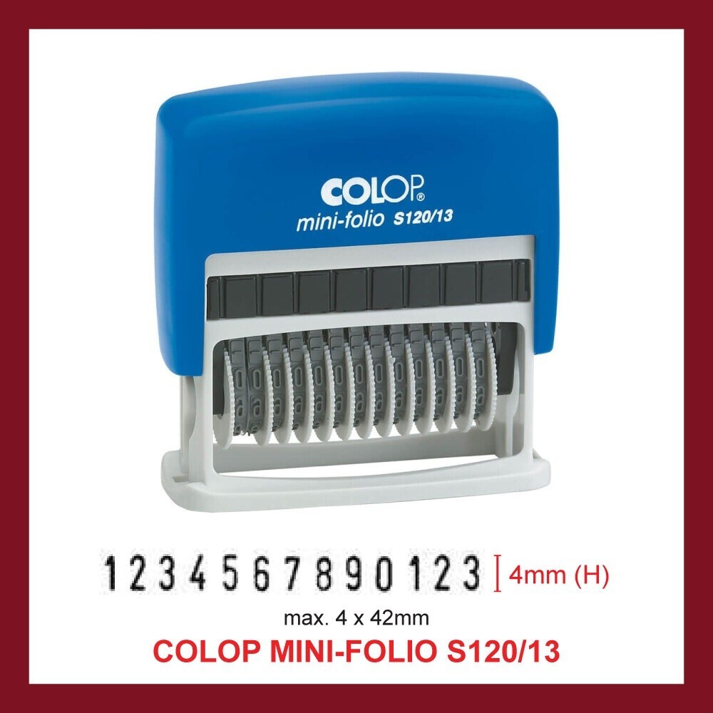 Number Stamp - Colop S120/13 - 13 Digits - 4mm