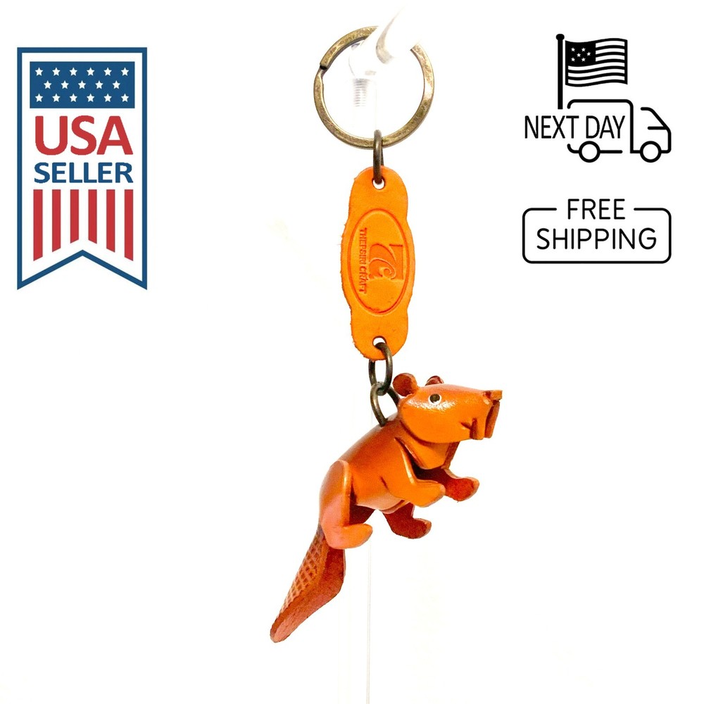Beaver Handmade Leather Keyring