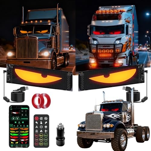 Devil Eyes Light 2PC for Windshield-23.42x4.72IN Programmable LED Eyes EM1696