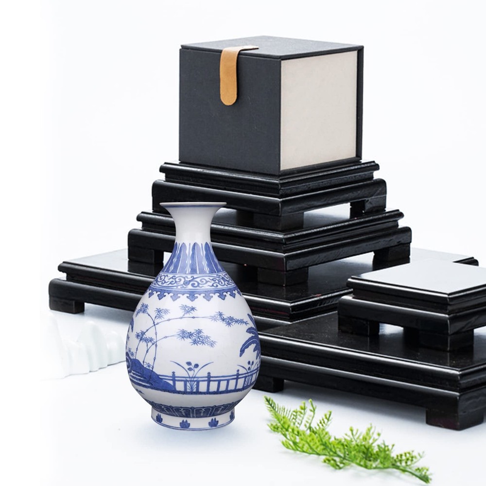 Wooden Display Stand - Rectangle Wood Display Base with Risers - Vase Riser, ...