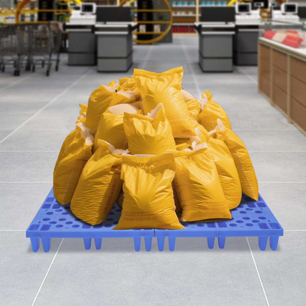 6-Pack Plastic Pallets 20x12x4in 330lb Capacity Moisture Proof Stackable Pads~~