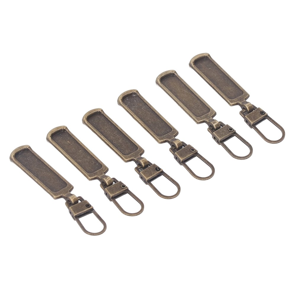§ Bronze 6Pcs Zipper Pull Tab Rustproof Detachable Colred Zipper Pull