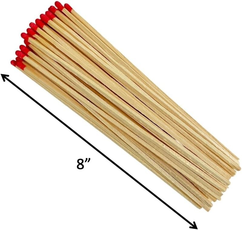 Lot of 6 Long Premium Fireplace Matches 8" Long/Approximately 45 Matches in Box